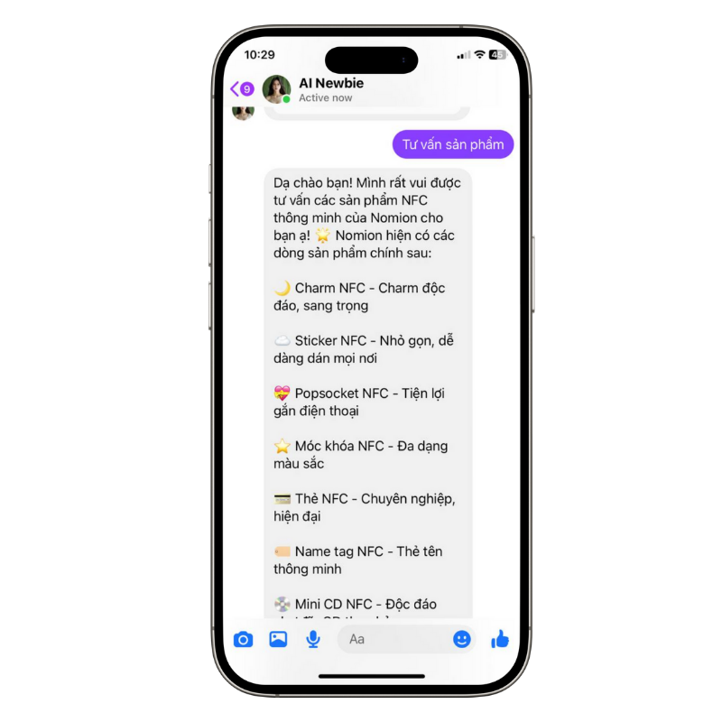 Chatbot AI tư vấn sản phẩm cho khách
